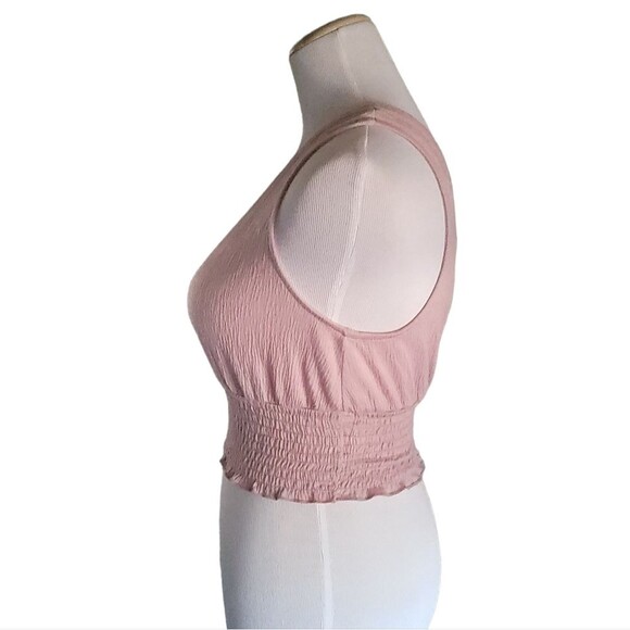 Urban Outfitters Women's Pink Crop Top Small Smocked band - Picture 3 of 12